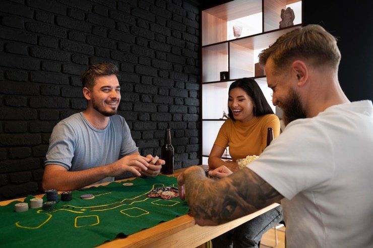 Tampilan meja kasino langsung kapten88 dengan dealer profesional siaran video real-time